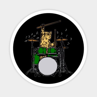 Drummer Cat Music Lover Musician Playing Drums Magnet